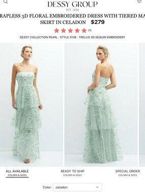 Dessy Collection | Dresses | Strapless Empire Waist Cutout Maxi Dress With  Covered Button Detail | Poshmark